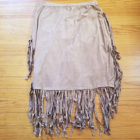 Wrangler S Brown Fringe Western Skirt Cowgirl Cosplay Costume‎ Rodeo - Picture 6 of 6